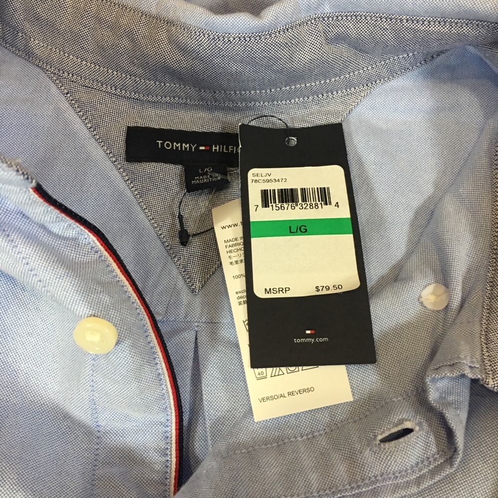 <SOLD>Tommy Hilfiger H Logo Oxford Button New - Picture 5 of 6